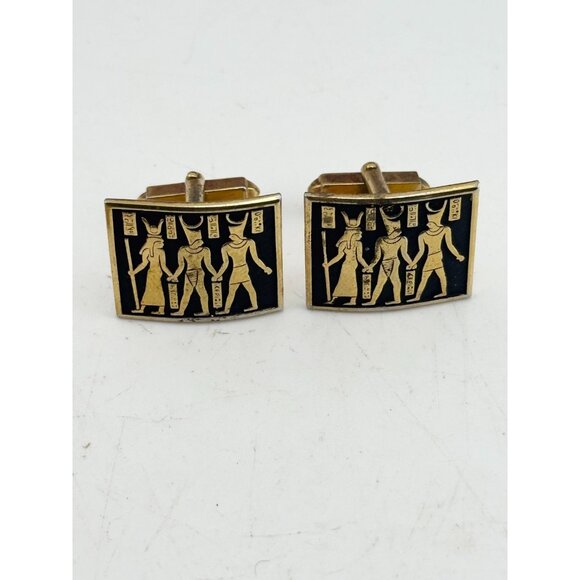 Vintage Egyptian Unisex Cufflinks Cuff links Cufflinks - Picture 3 of 5